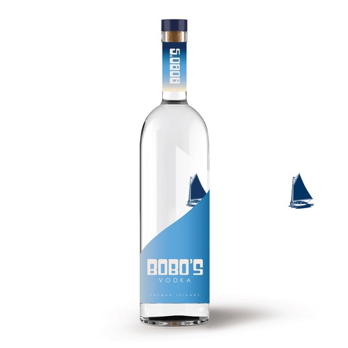 Product label for Cayman islands premium vodka Design by Osolindu