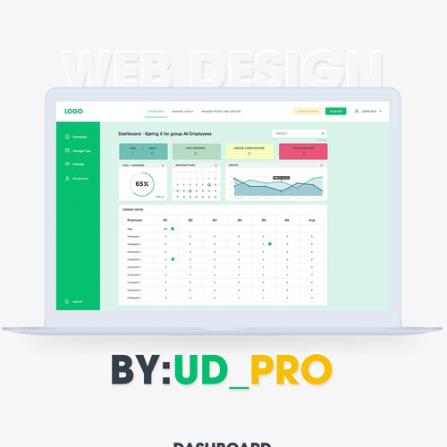 Fun and intuitive webpage for employee satisfaction survey! Design by UD_Pro