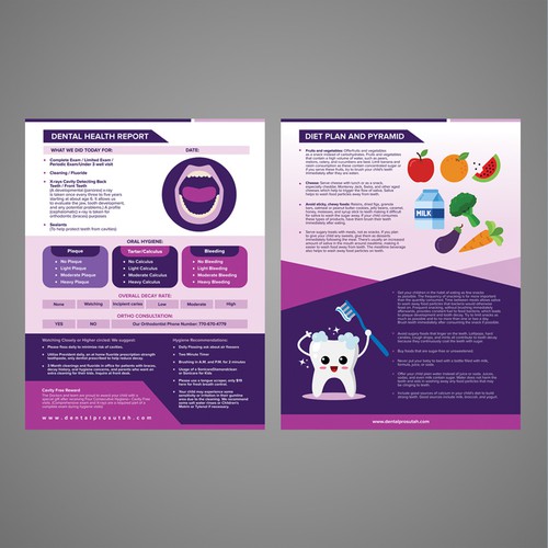 Dental report card for kids after cleaning visit Postcard, flyer or