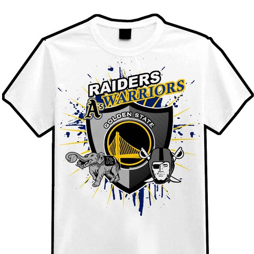 Golden State Oakland San Jose Custom Tshirt Warriors A's Raiders