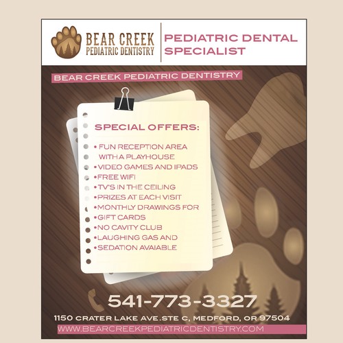 We need a new look to advertise our pediatric dental office Design by ivke1