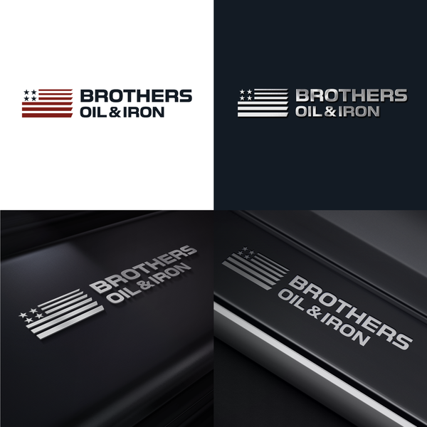 Strong, clean and professional logo design concept for Brothers Oil and Iron.