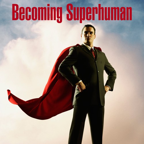 "Becoming Superhuman" Book Cover Diseño de Leoish