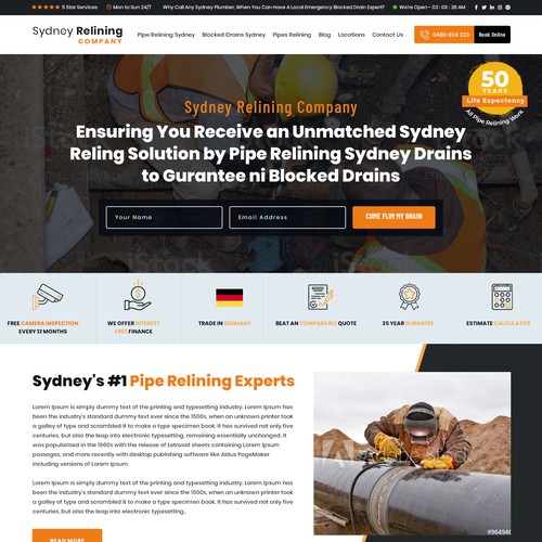 ⭐ SYDNEY PLUMBING COMPANY NEEDING FRESH NEW WEBSITE Design by Ananya Roy