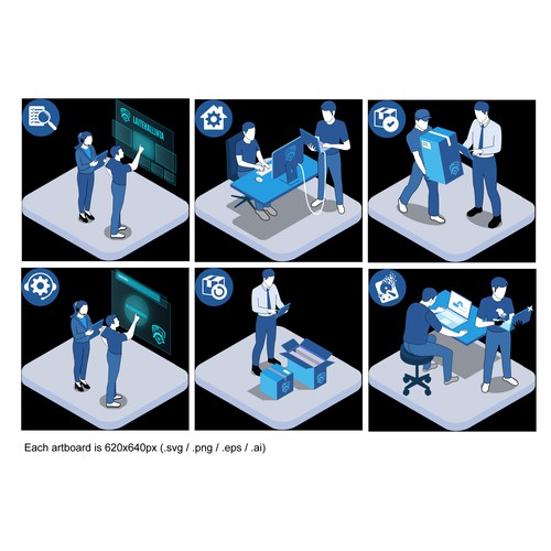 6 pictures of a process steps Design by M.Y.P.