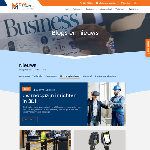 Creative website templates for a leading pallet racks company_ Meermagazijn Design by Technology Wisdom