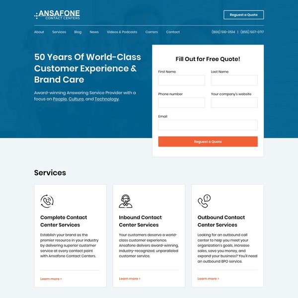 Ansafone - Landing Page