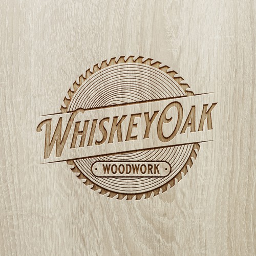 Powerful, vintage, whiskey inspired logo for woodworking company Réalisé par Umetnick