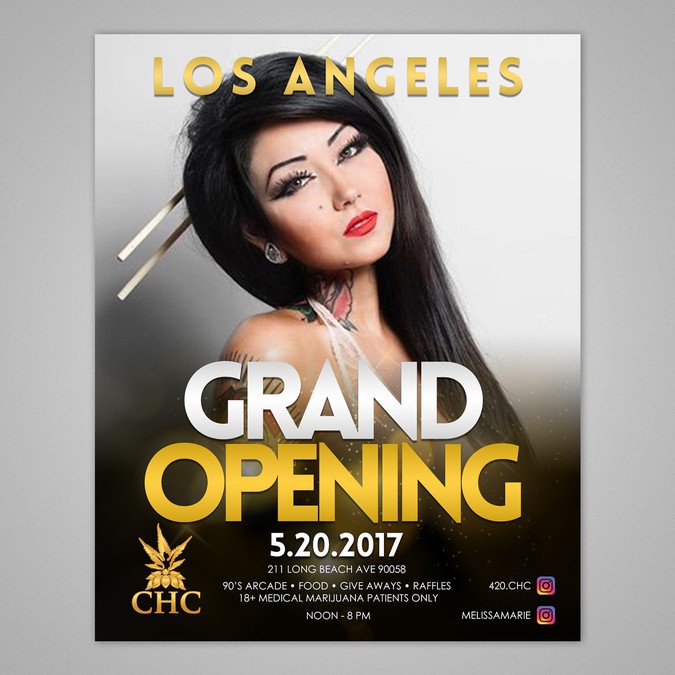 Grand opening flyer for our marijuana dispensary with guest hosts ...