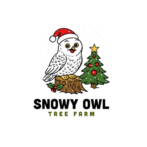 Snowy Owl Christmas Tree Farm ---LOGO COMPETITION! Design by Moonlit Fox