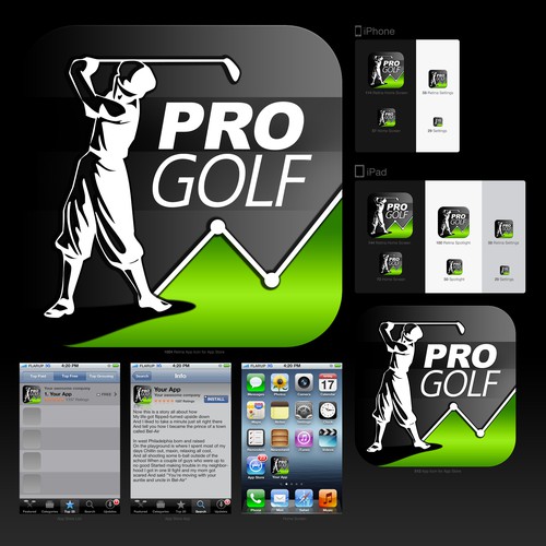  iOS application icon for pro golf stats app デザイン by designspot