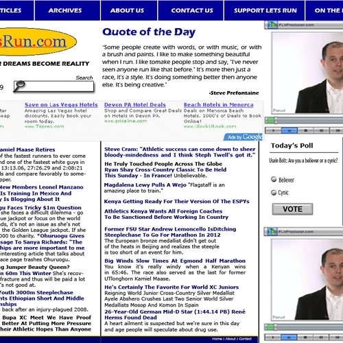 LetsRun.com Homepage Re-Design/Cleanup Diseño de BigE