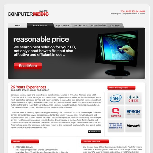 Update existing website / logo - computer repair company | Web 