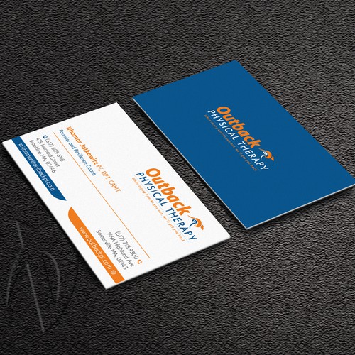 Business card for 2 clinic physical therapy office Design by Design sp