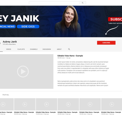 Banner Image for a Personal Finance/Business YouTube Channel Design by Lasmare