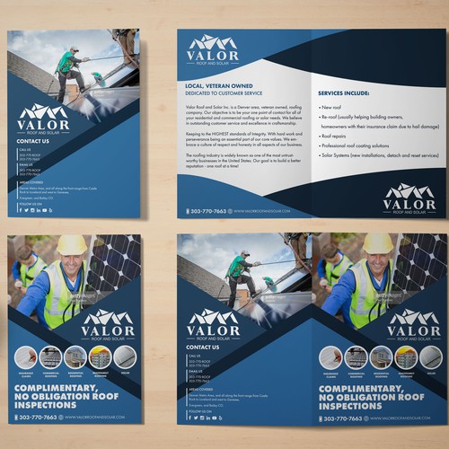 Presentation Folder Design, fast growing roof & solar company in Colorado.  Help us stand out! Design by Alipi Petrov