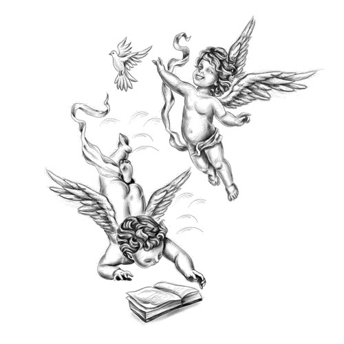 Cherubs at Play Design by missd.tattoos