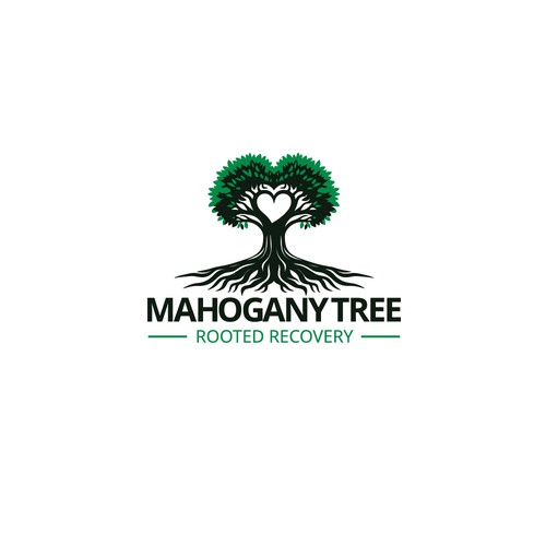 Mahogany Tree, Rooted Recovery.  Grow into new life! Design by UB design