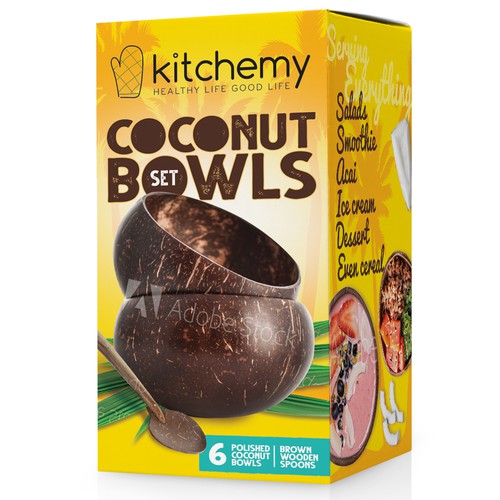 Coconut Bowls - Box Packaging Design Design by BLL•DSN