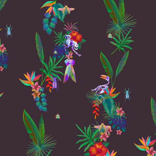 Tropical Fabric Print - Textile Designers & Illustrators Los Angeles fashion brand needs your designs Design by Moch.