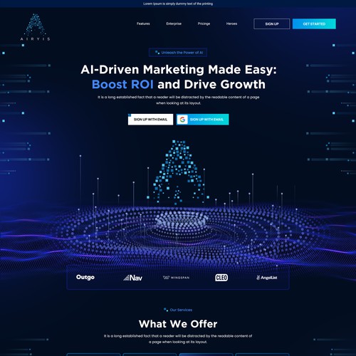 Homepage for new Ai powered personal assistant Design by UD_Pro