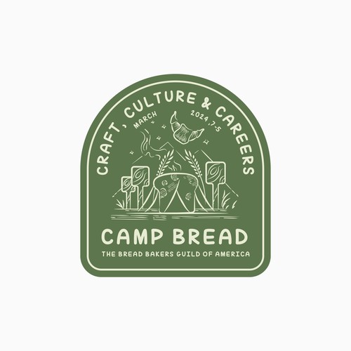 Seeking a playful and evocative logo for Camp Bread--an event for professional bakers Design by GIRA.