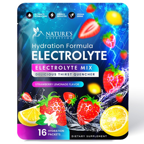 Refreshing Hydration Electrolytes Design Needed for Nature's Nutrition Design by Davi Giolo ★