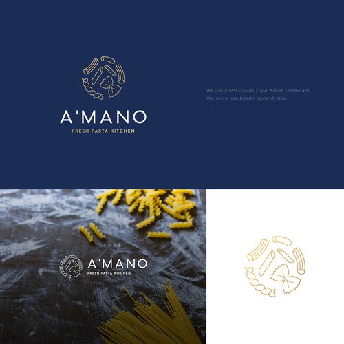 A'mano- restaurant logo design Design by Anut Bigger