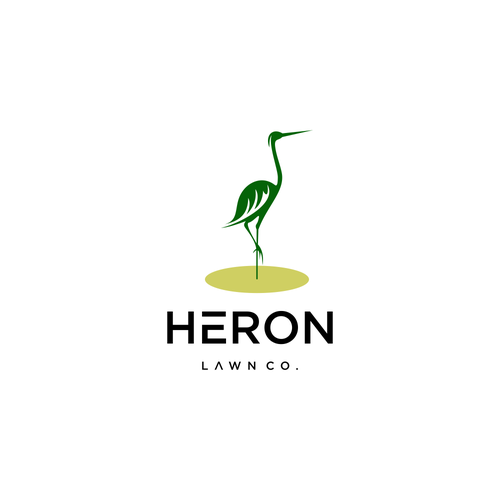 Modern Lawn Care Business with Heron Design by *isma*