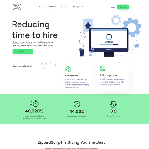 Design a Modern 1 page website for a software Startup! Design by SS..