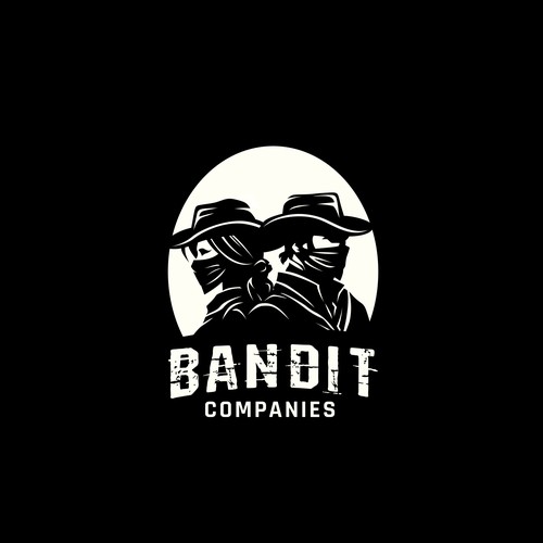 Design A masculine western bandit logo that incorporates a male and female owned company di bisbidesign