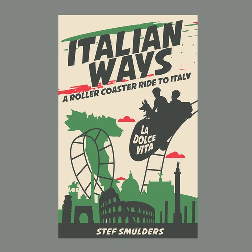 Funny Book Cover Illustration about Italy Design by EsoWorld