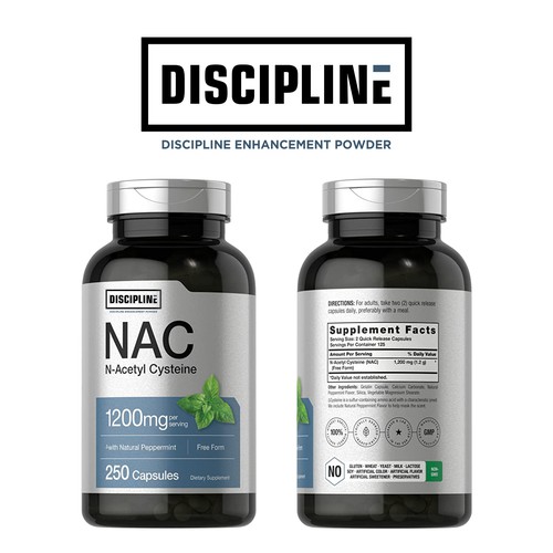 Product logo for discipline enhancing & addiction treatment supplement powder. Design by eonesh