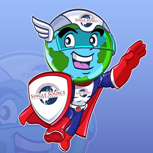 Create Super Hero Insurance Mascot for insurance agency Character or