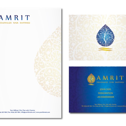 Create a modern exotic visual for Amrit Design by dtly2k designs