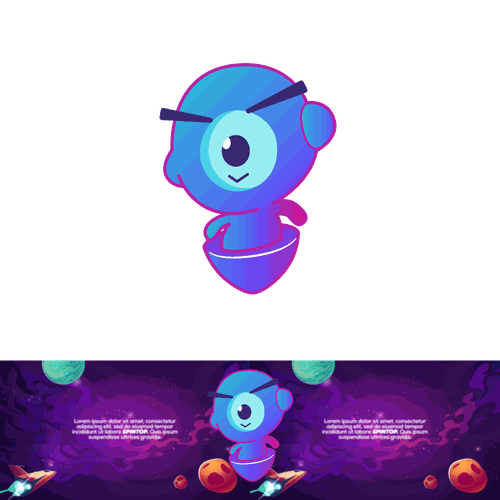 Spintop blockchain gaming platform MASCOT design Design by grafian