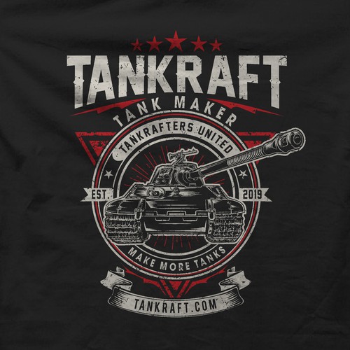 Vintage Look Tiger Tank T-Shirt Illustration Design by G.T NINE
