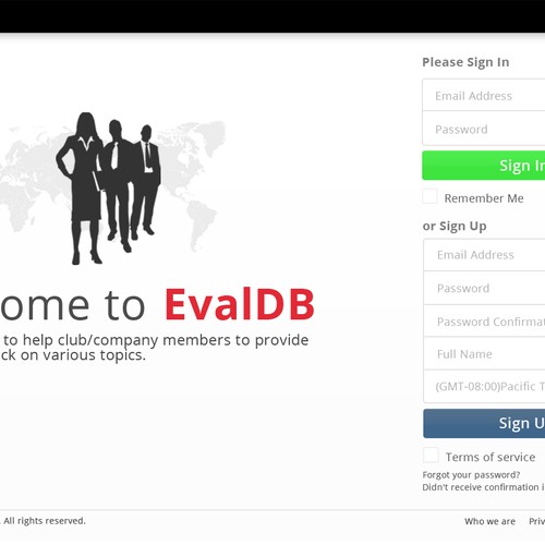 Landing sign in/sign up page Ontwerp door *eleanor