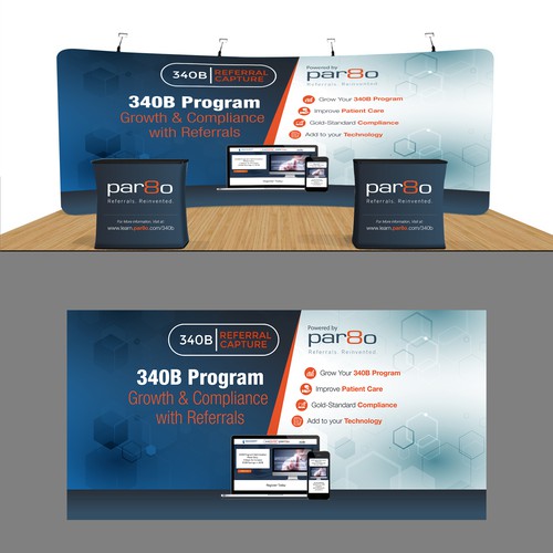 Design tradeshow background backdrop for healthcare company ( 10x20 feet) Design by Graphics House