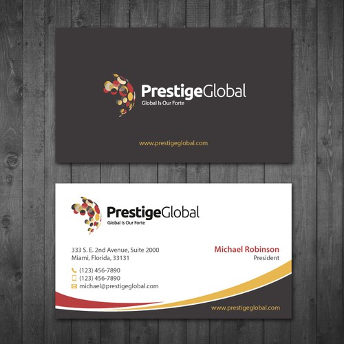 Create an attractive, classy, and captivating business card for Prestige Global Consultants Inc. Design by Tcmenk