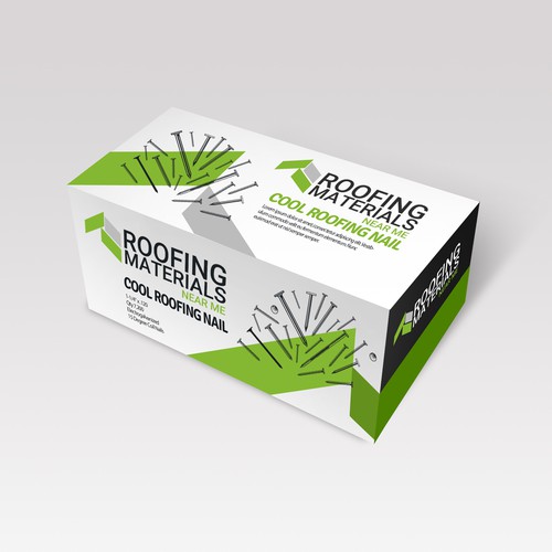 Completely new product package design for nails in the roofing industry. Design by pmAAngu