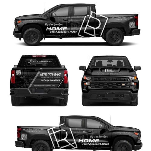 Sophisticated truck wrap for a Design and Build Home Renovation Company Design by Nadun Prabodana