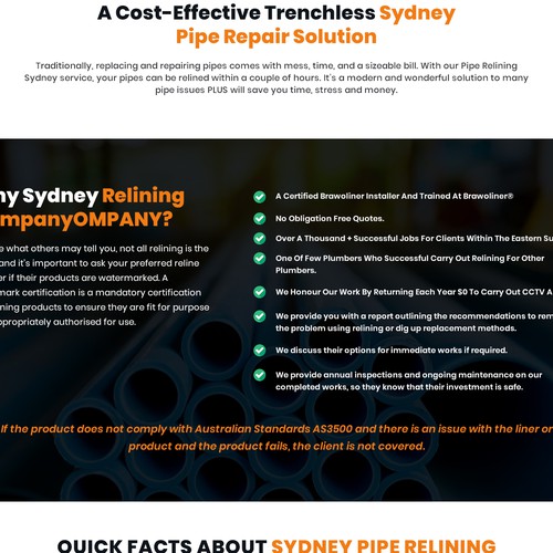 ⭐ SYDNEY PLUMBING COMPANY NEEDING FRESH NEW WEBSITE Design by Ananya Roy