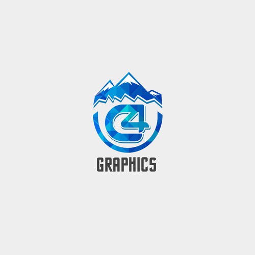 Geometric, modern, inspiring, powerful logo for my graphic design company C4 Graphics located in Colorado Diseño de Lukmanazis