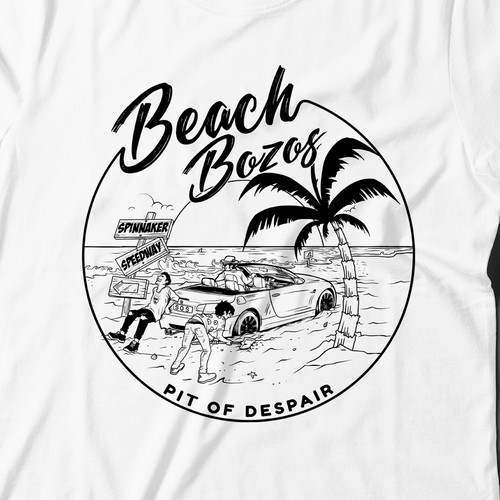 【UMBRO】Beach Club Line Drawing Graphic T-Shirt Shop Monopoly T Shirts Online - Boardwalk Beach Club Tee