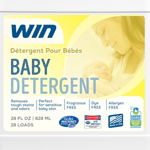 WIN Baby Detergent bottle label Design by Air_designs