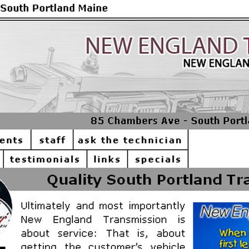 Maine Transmission & Auto Repair Website Banner Design por nguyendarren