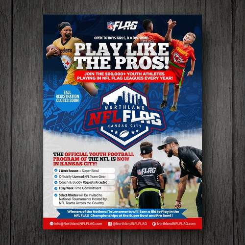 Enticing Youth Sports Flyer for School Distribution - NFL FLAG Design by ektadevesh