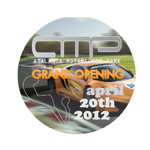Decal sign for opening day at motorsports club track Design by Politikolog
