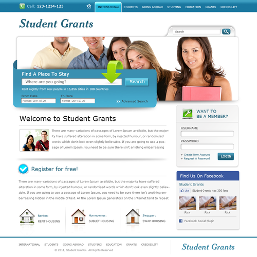 Help Student Grants with a new website design Diseño de Pinku